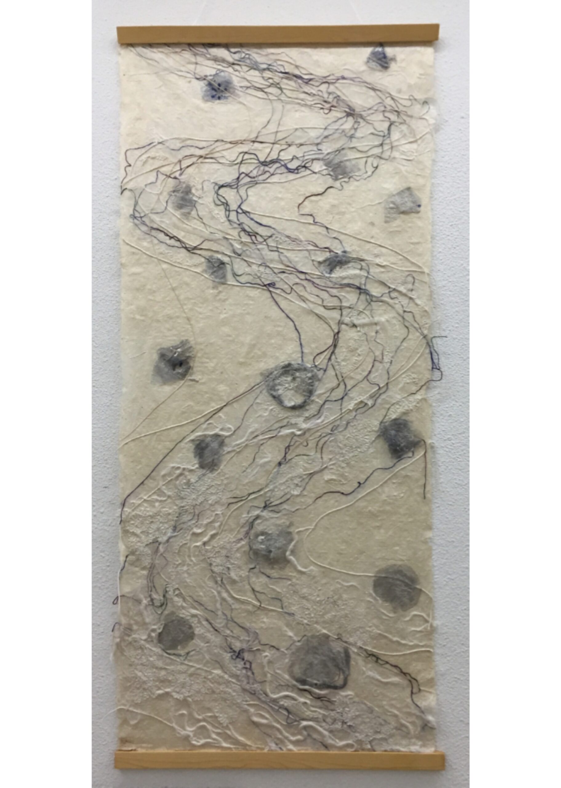 Textured abstract art with flowing lines