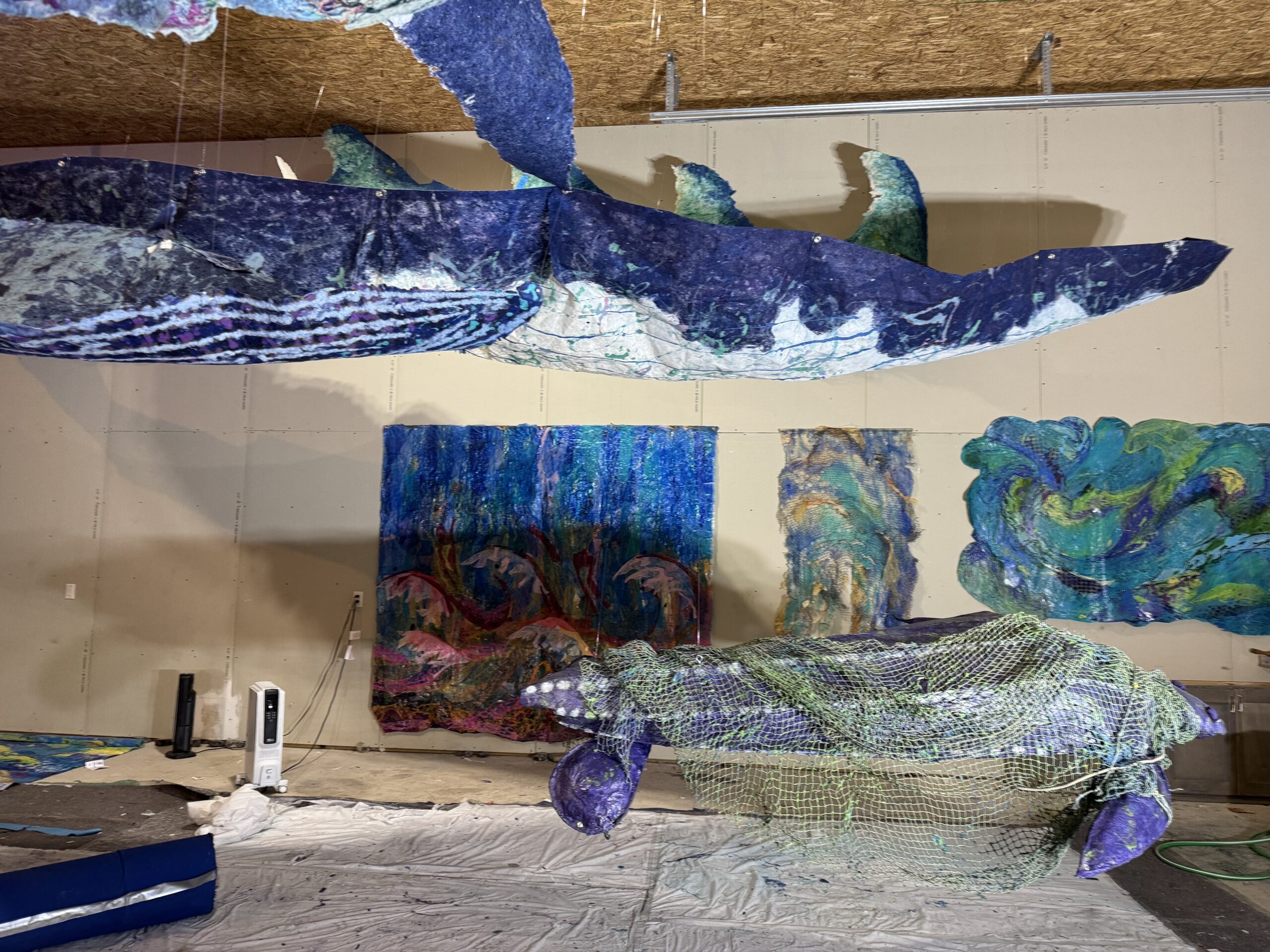 Colorful marine-themed art installation